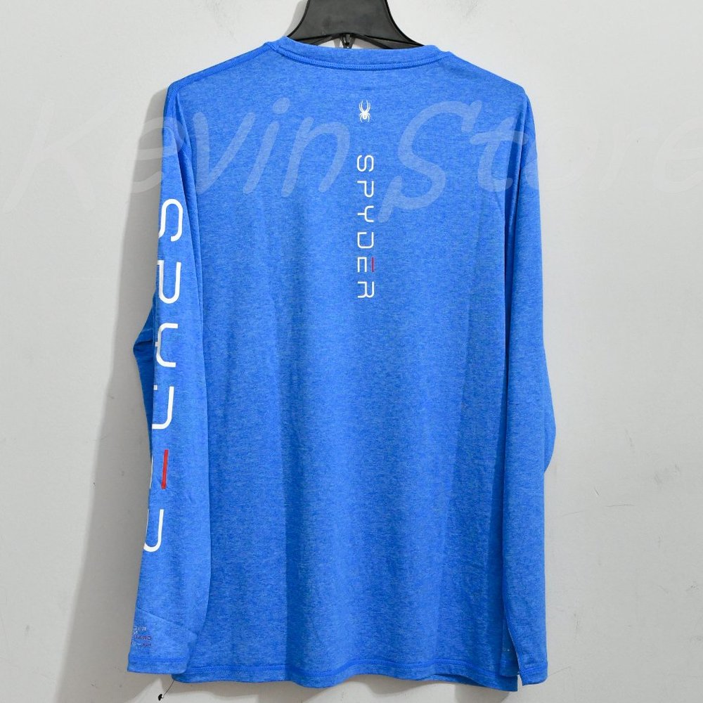 NWT ! Spyder Men’s sun tee ( Rash Guard),50+ UPF,lightweight BLUE - Picture 4 of 7